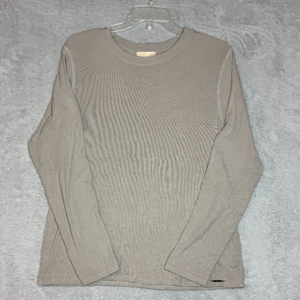 ELIE TAHARI Blouse Women's Size XL Top Long Sleeve Beige Neutral Soft Casual